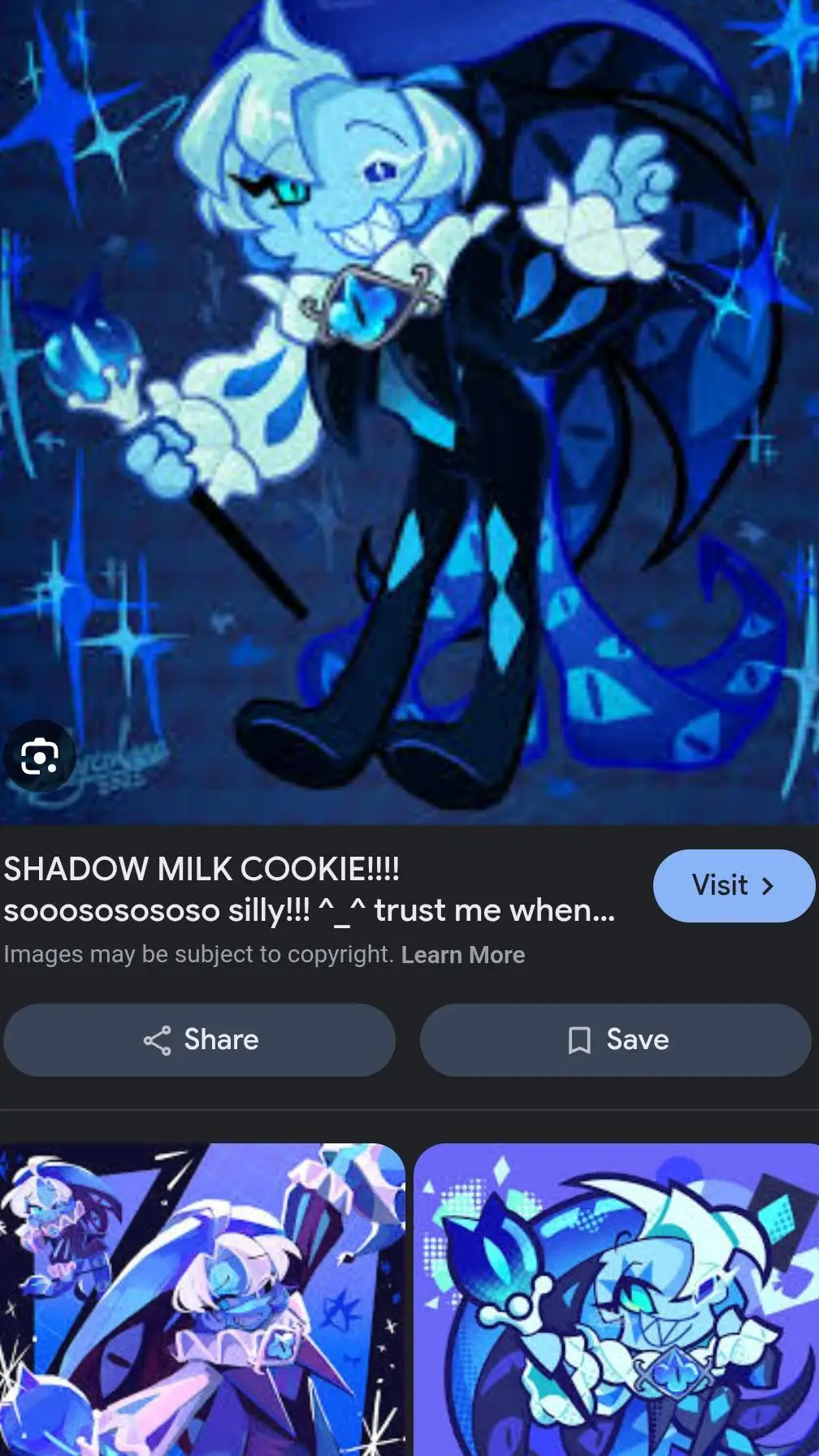 ai character: shadow milk cookie background