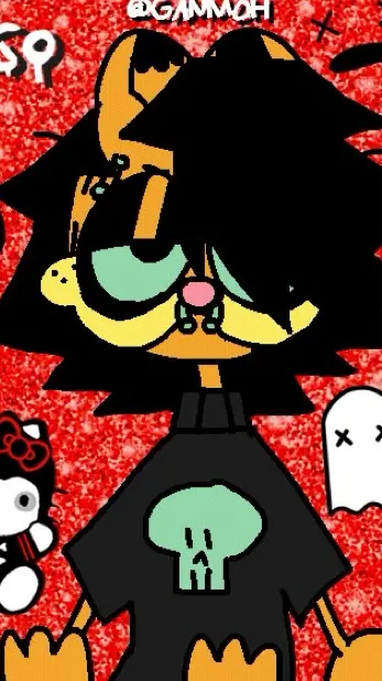 ai character: 🖤Emo Garfiel🖤 background
