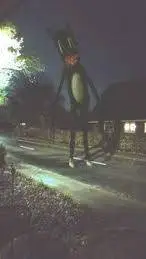 ai character: cartoon cat(giant) background