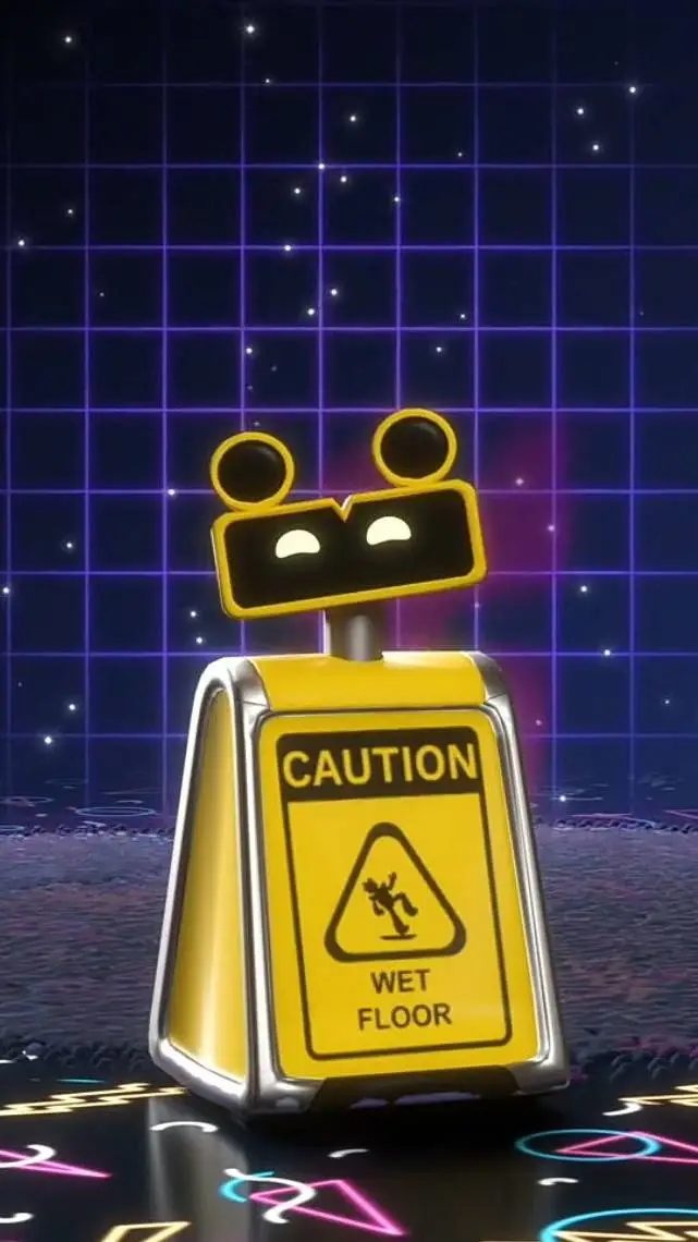 ai character: Wet Floor Bot background