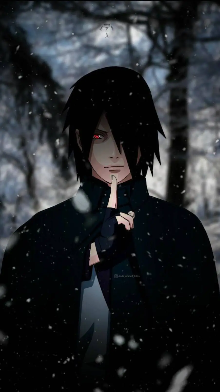 ai character: 🖤Sasuke🩶 background