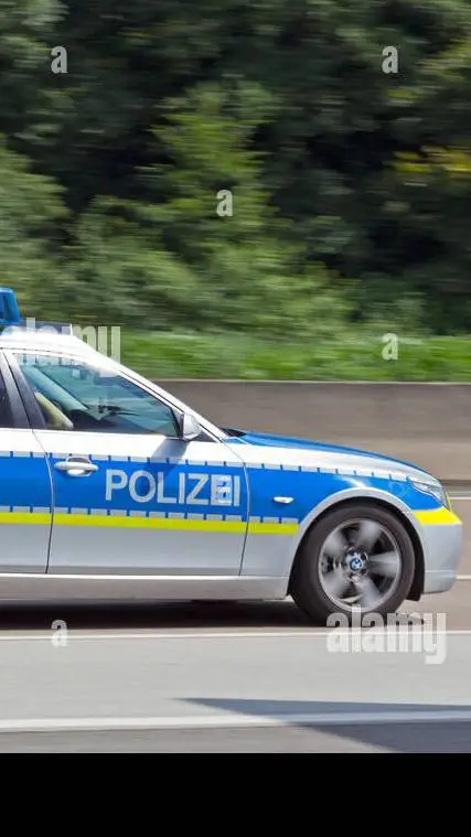 ai character: german polizei car background