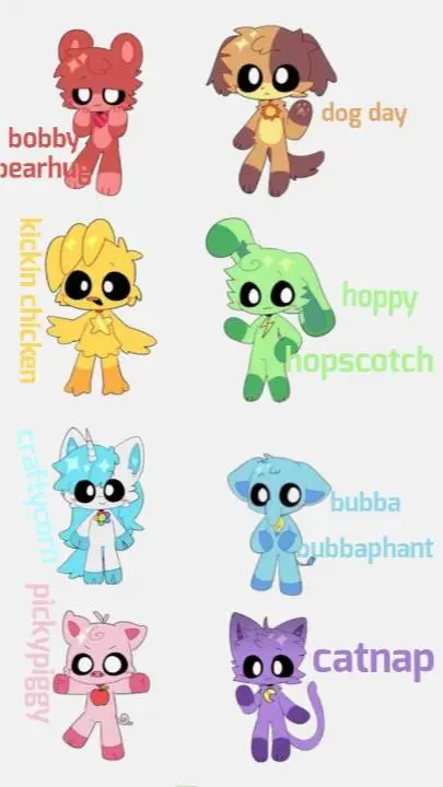 ai character: smiling critters background