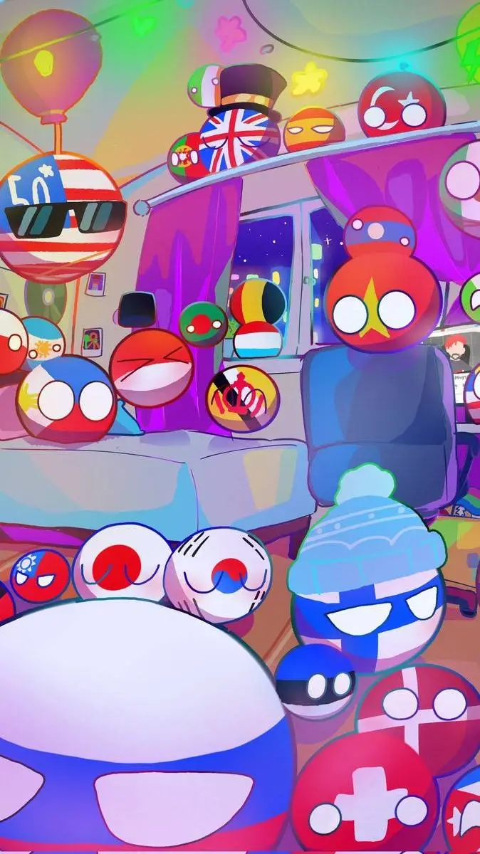 ai character: countryballs plus+ background
