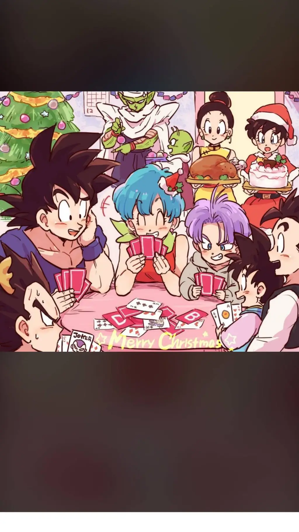 ai character: DBS Christmas  background