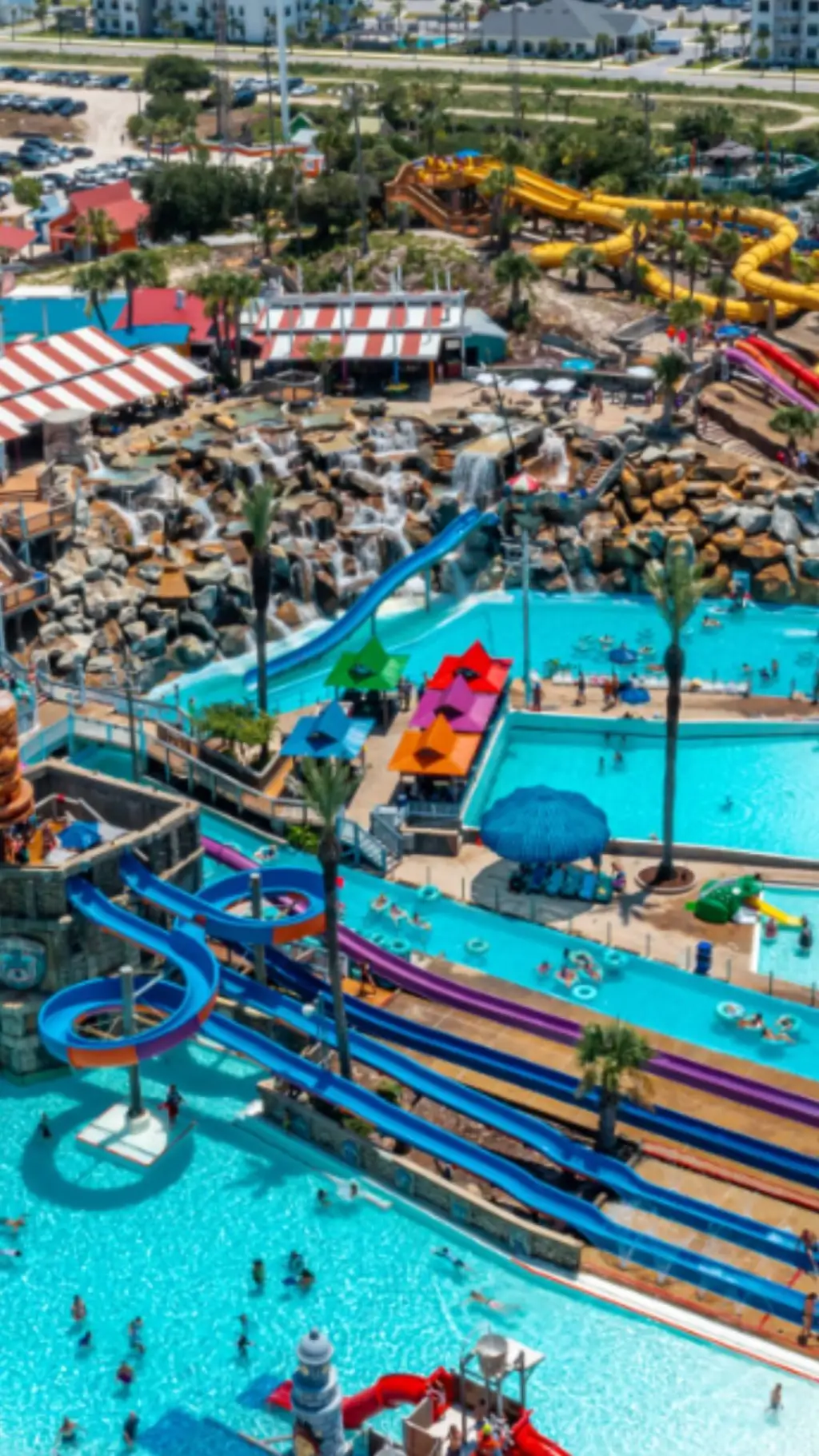 ai character: WaterPark: City background