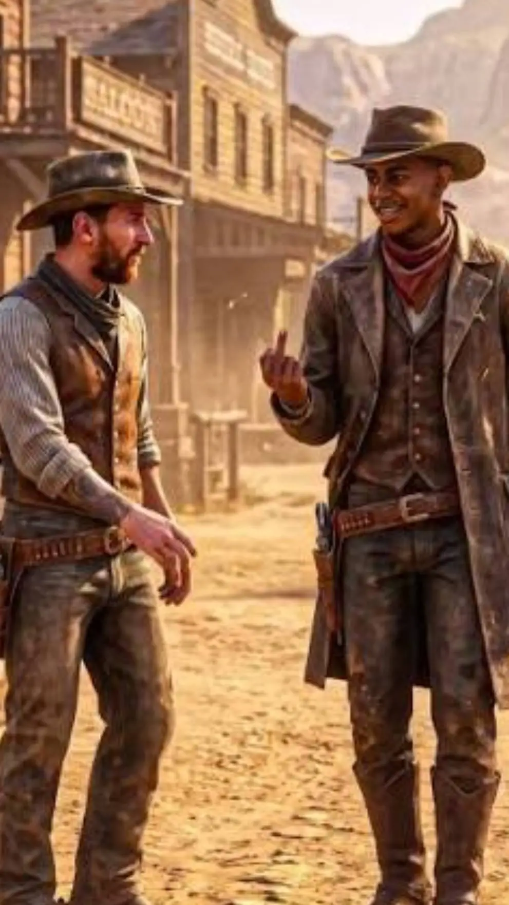 ai character: Birth death Cowboy background