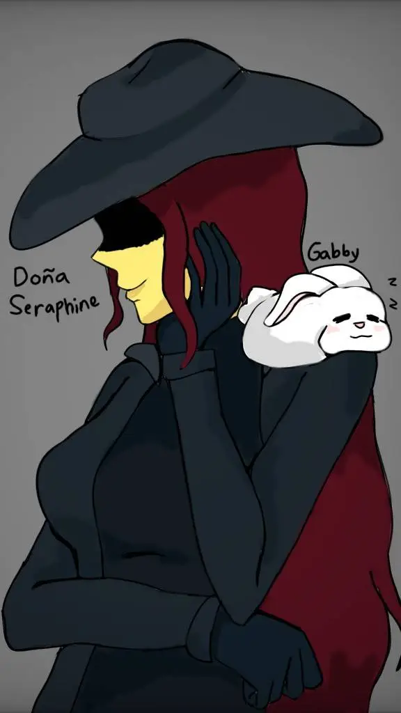 ai character: Morticia  background