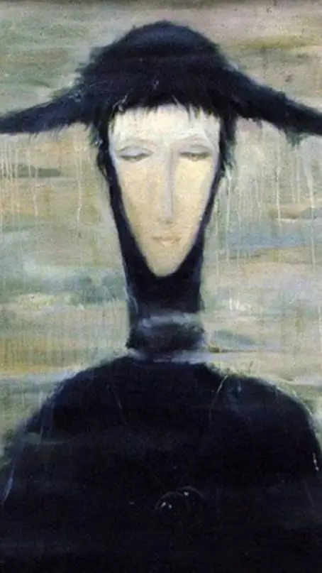ai character: woman of the rain background