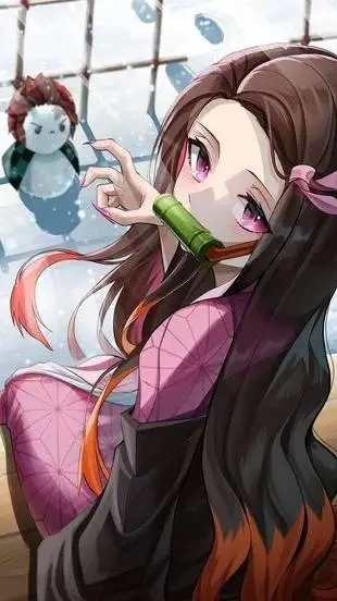 ai character: °•✿Nezuko!✿•° background