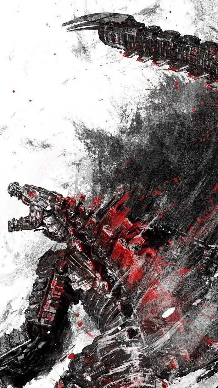 ai character: mecha godzilla background