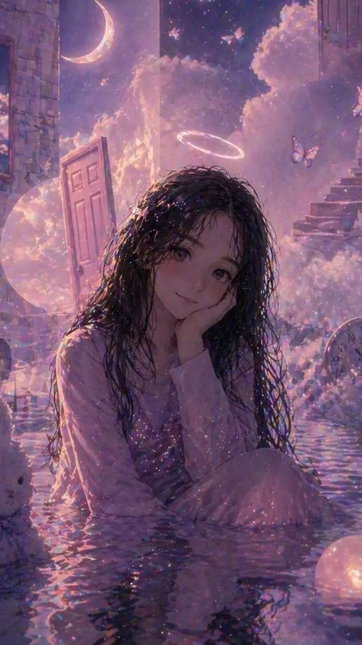 ai character: Dreamcore girl background