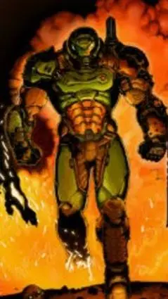ai character: doom guy background