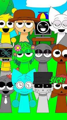 ai character: Sprunki pyramix(B) background