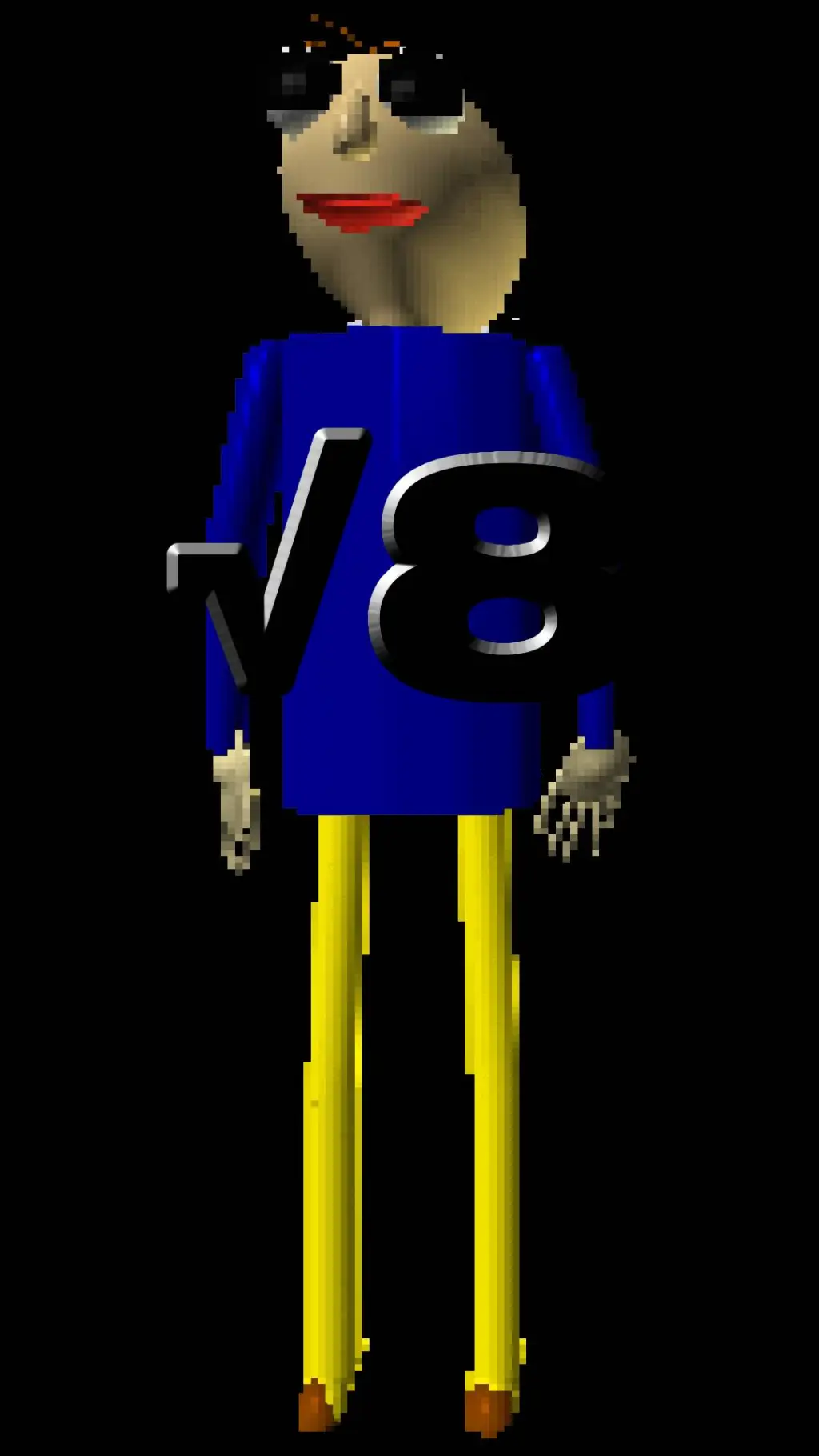 ai character: √8 baldi background
