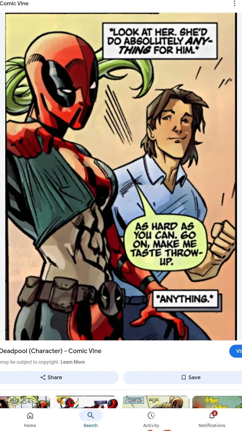 ai character: lady deadpool  background