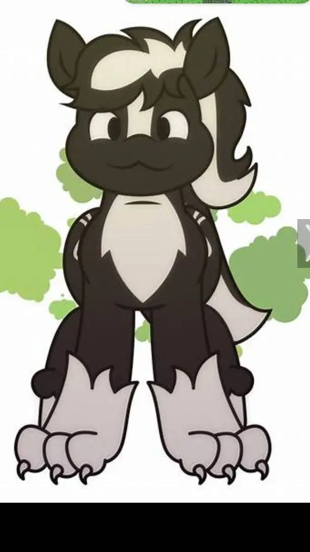 ai character: female skunk  background