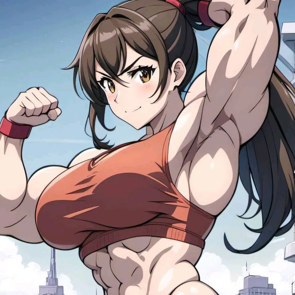 chat with ai character: muscular girl 