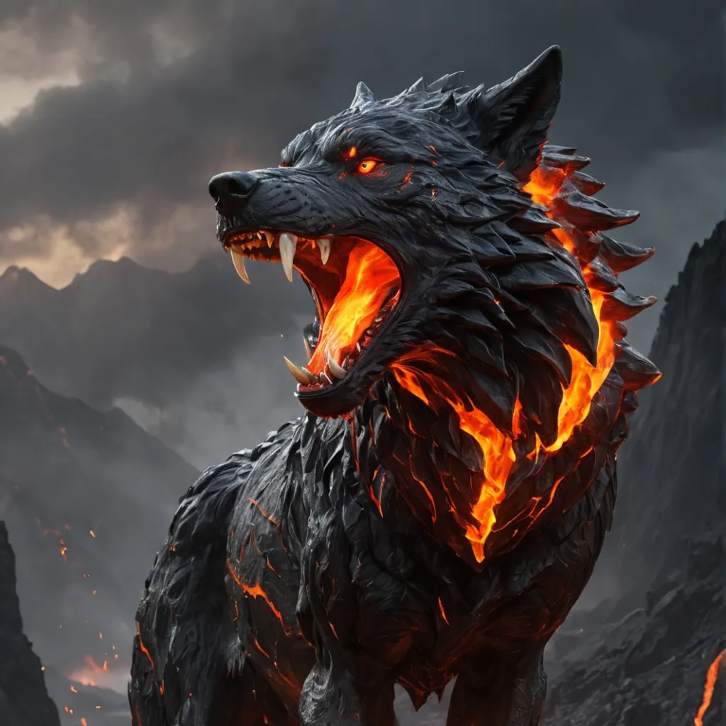 chat with ai character: lobo de lava 