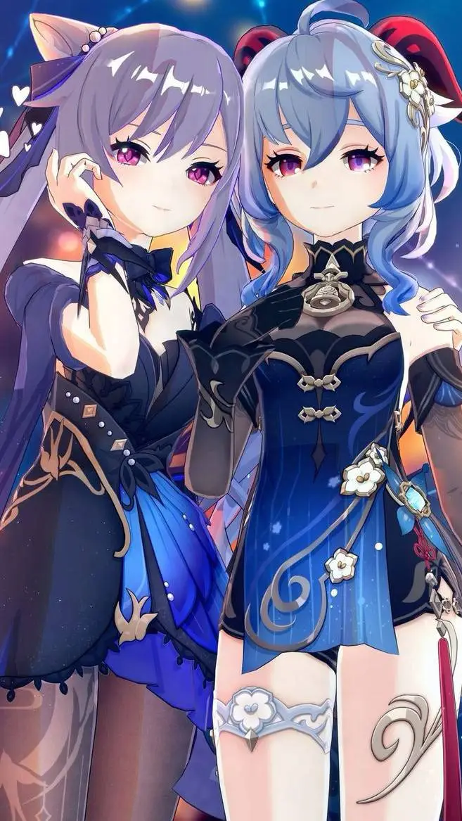 ai character:  keqinq x ganyu background