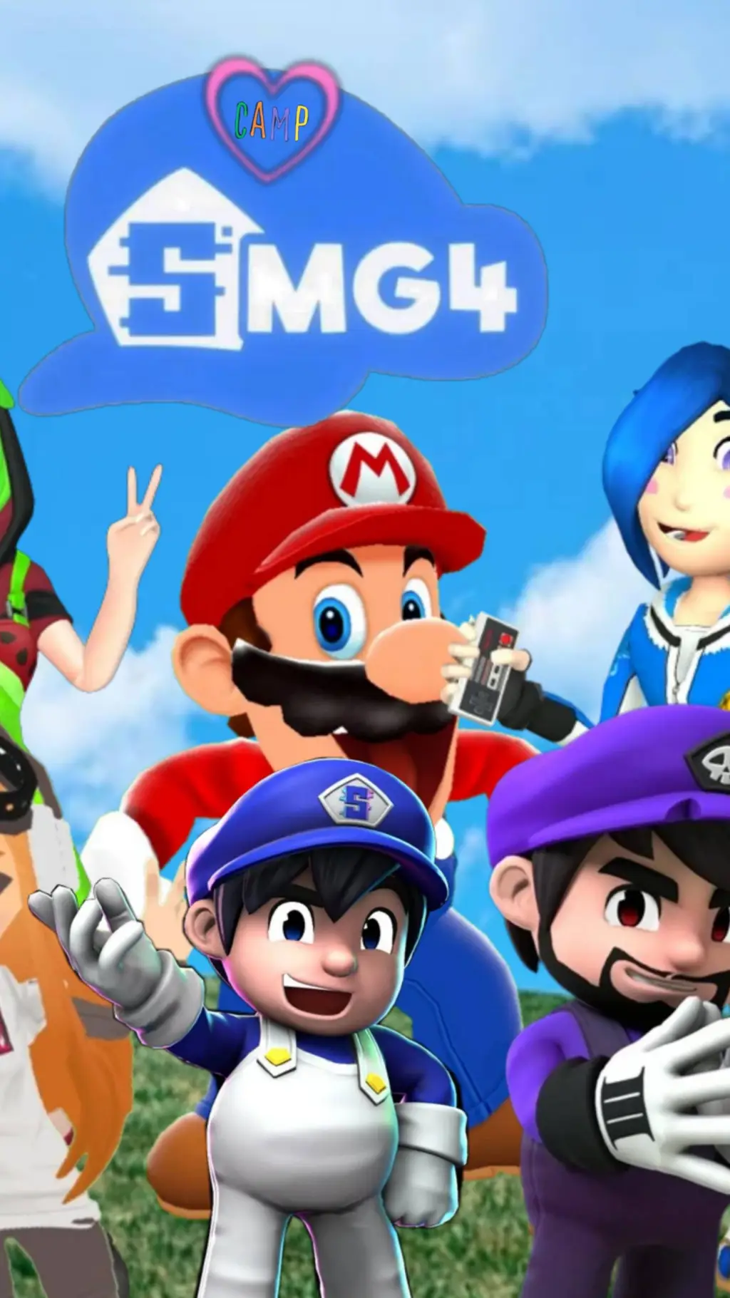ai character: camp smg4!  background