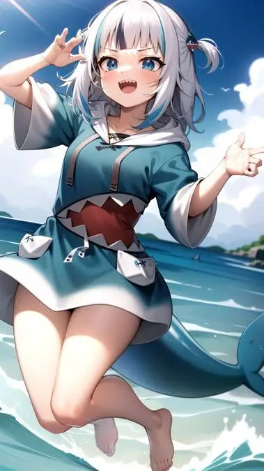 ai character: 🦈≈💙Gawr Gura❤️≈🦈 background