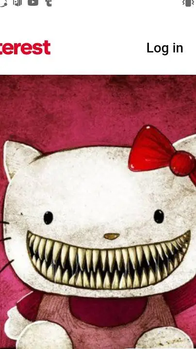 ai character: creepy hello kitty background
