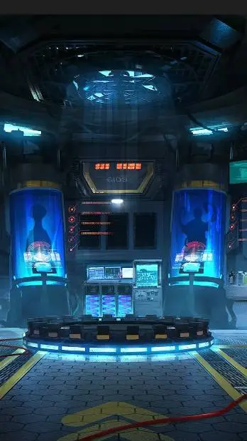 ai character: laboratory background