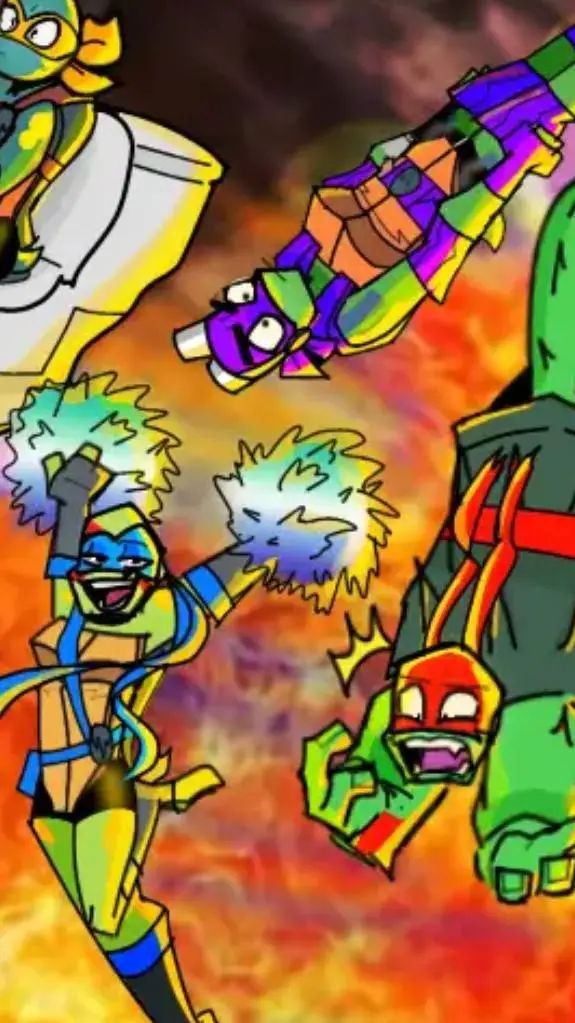 ai character: TMNT 2016🐢💙🐢❤️🐢💜🐢🧡 background