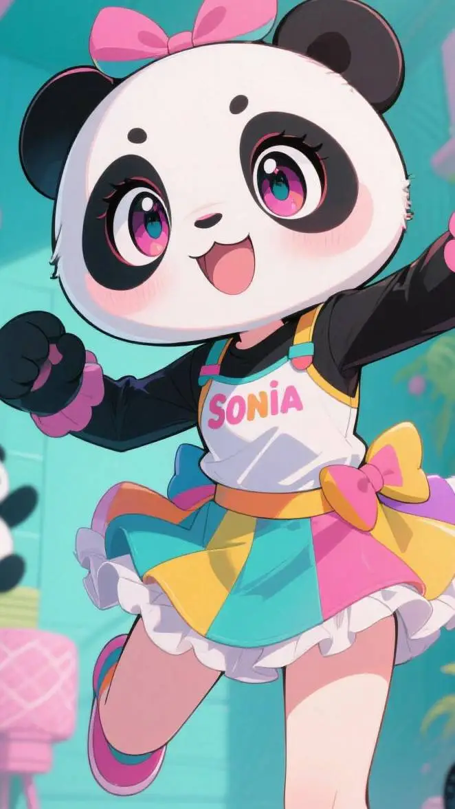 ai character: Sonia panda. background