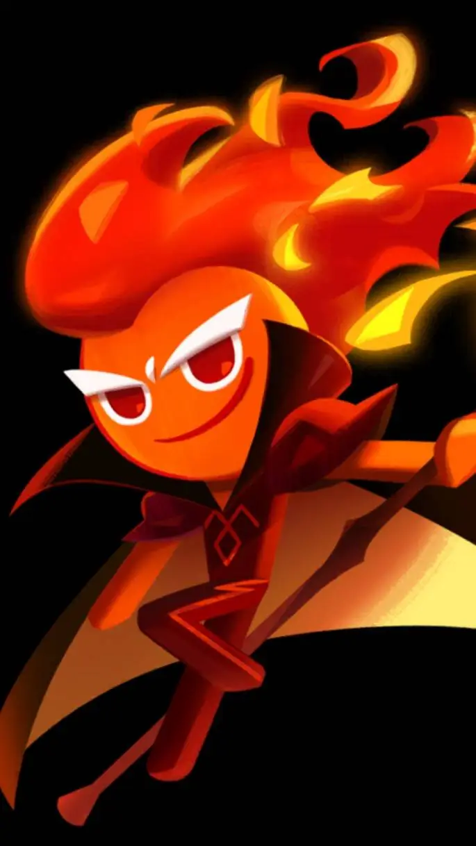 ai character: fire spirit cookie background