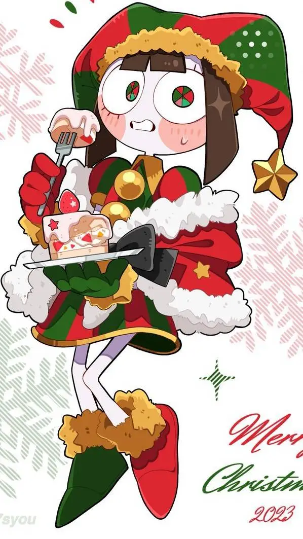 ai character: pomni🎄🎄 background