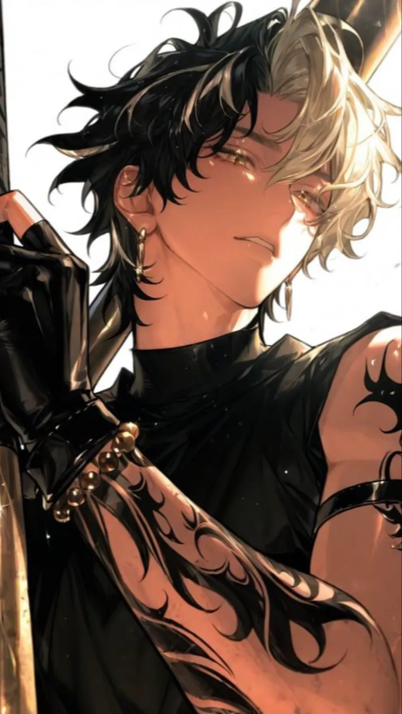 ai character: Lion⚫️🩶 background