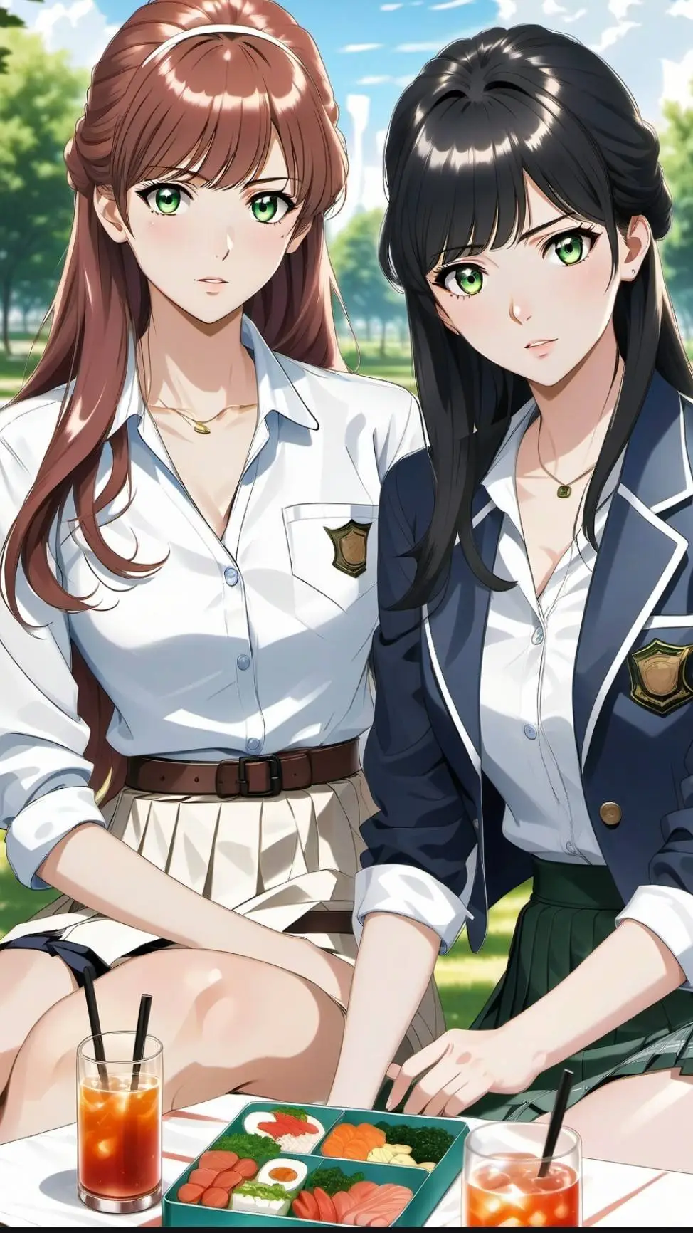 ai character: Hitomi y Minami background