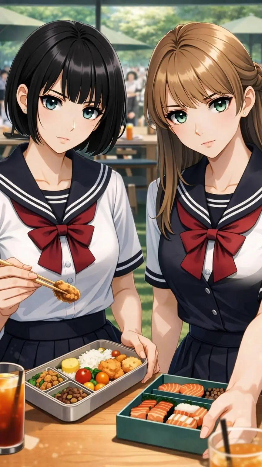 ai character: Hitomi y Minami background