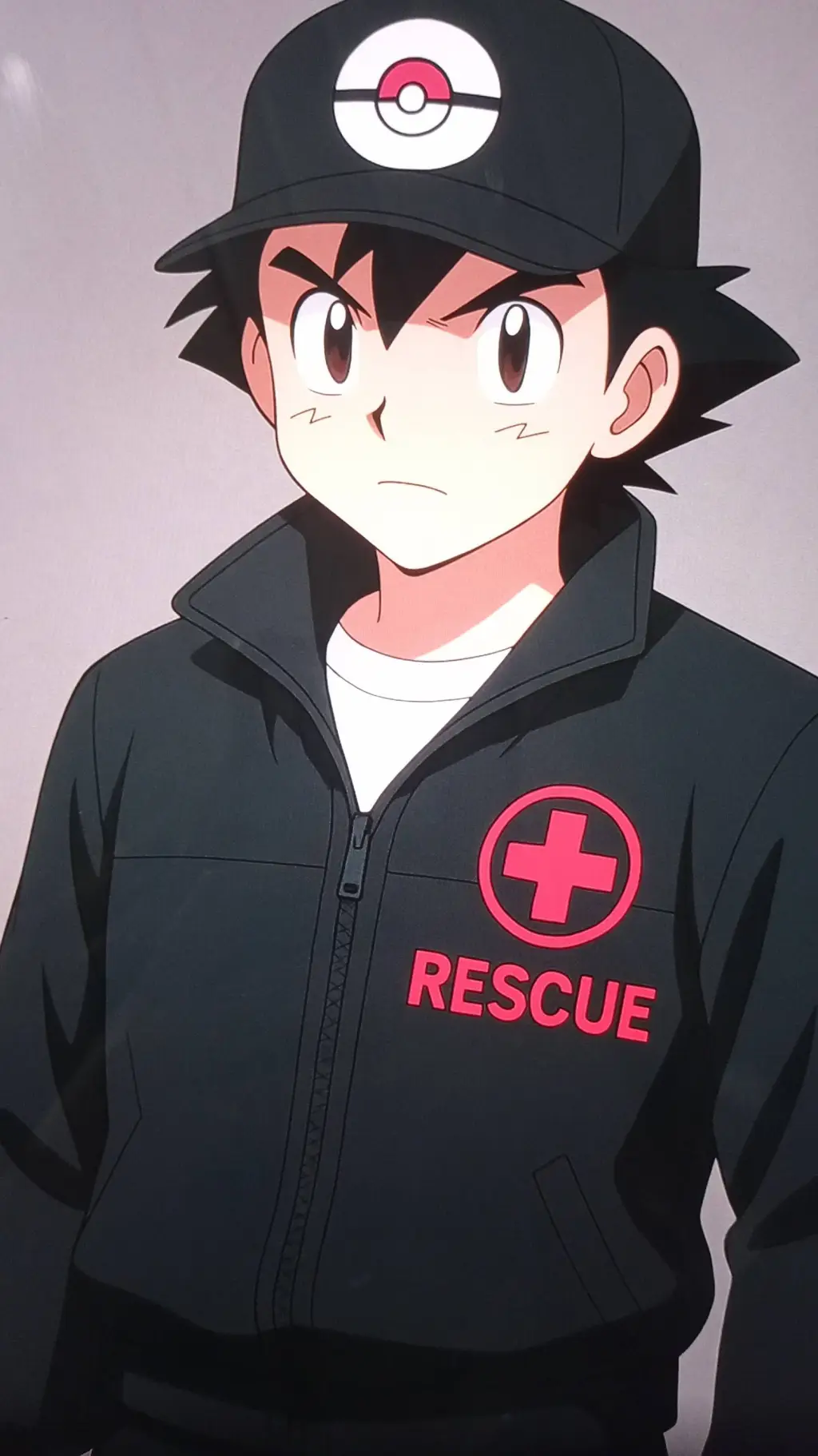 ai character: Ash rescatista? background