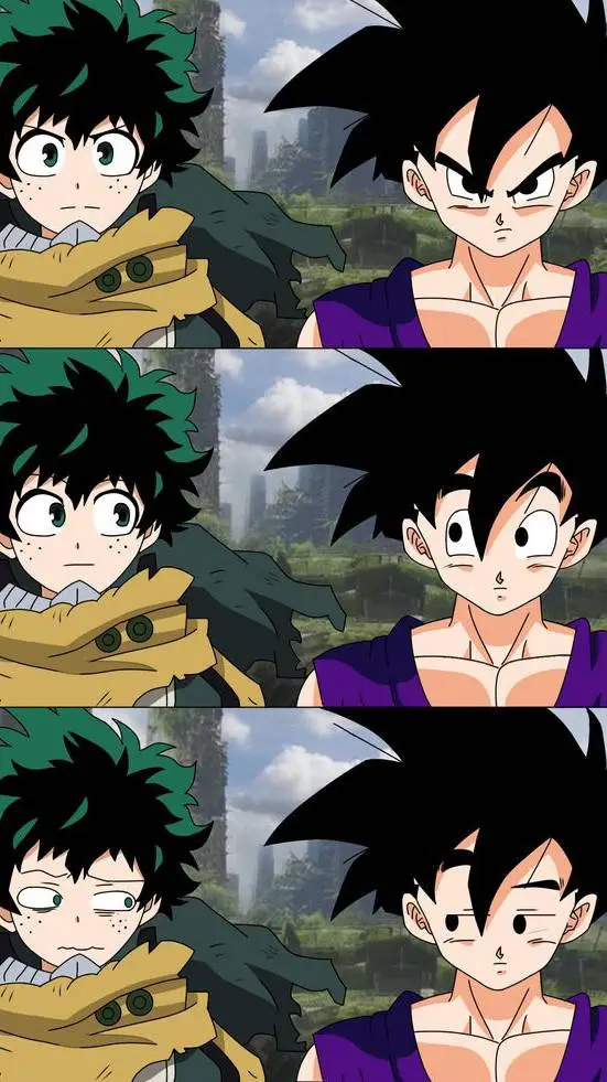 ai character: Gohan and Deku  background