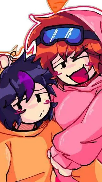 ai character: nabi x santi,XD background