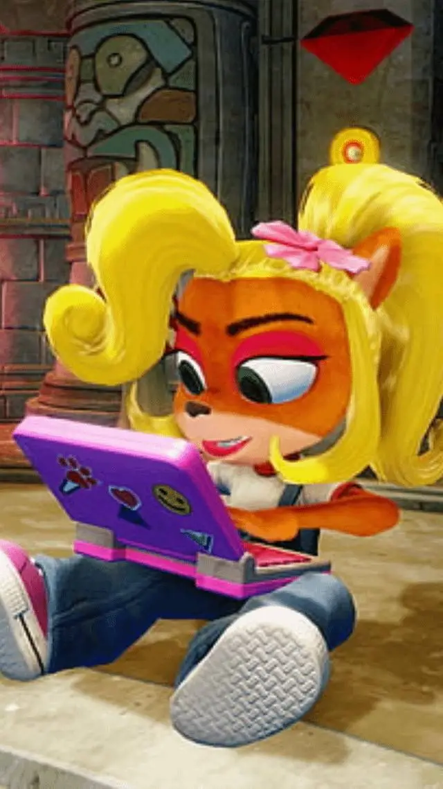 ai character: coco Bandicoot  background