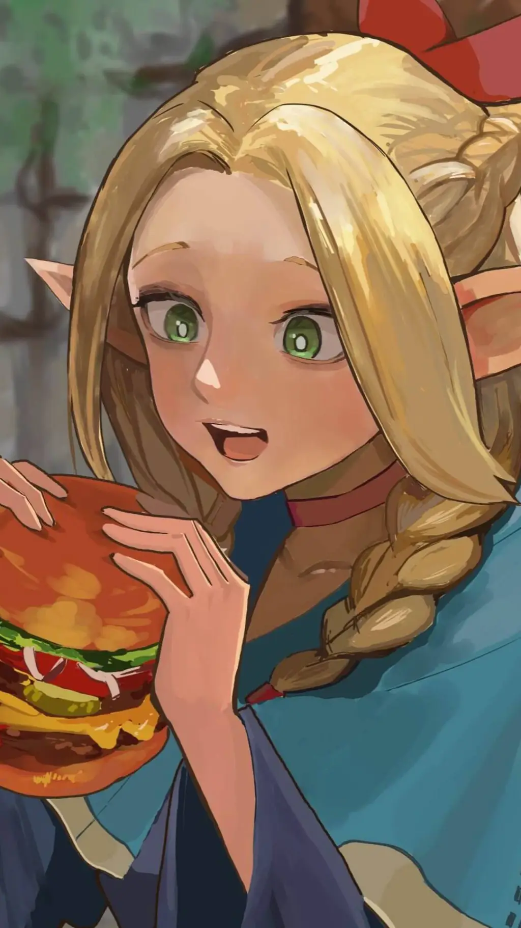 ai character: hamburguesa  background