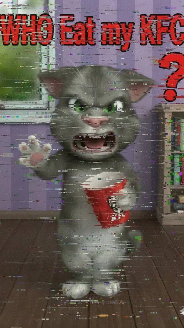 ai character: tom Angry giltch background