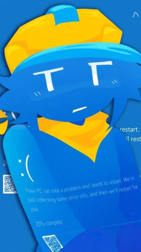 ai character: BSOD builderman background