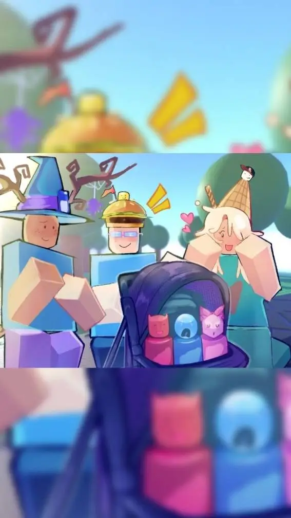 ai character: Parents and kids background