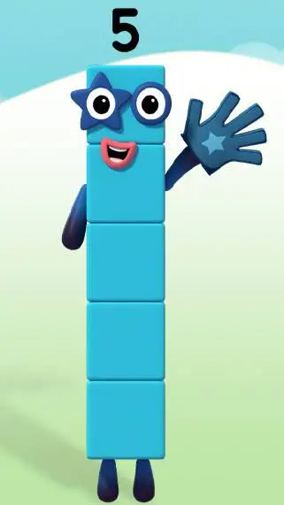 ai character: numberblock 5 background