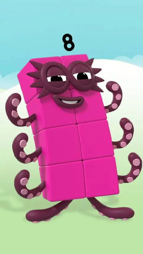 ai character: numberblock 8 background