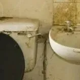 chat with ai character: Abandoned bathroom