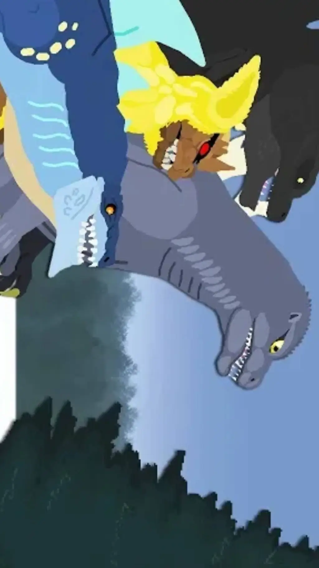 ai character: NavidadconGodzilla background