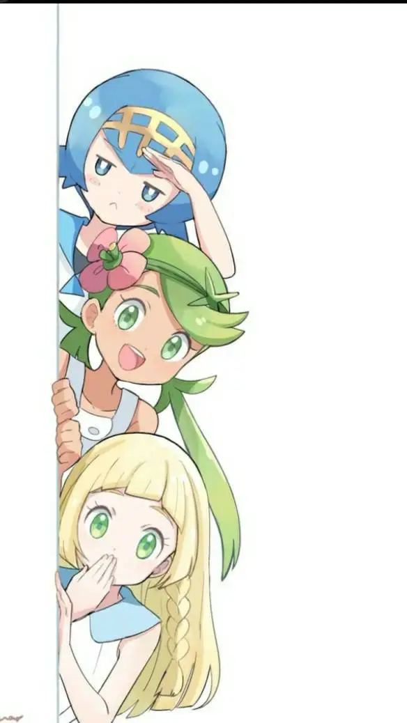 ai character: Mallow,Lana&Lilie background