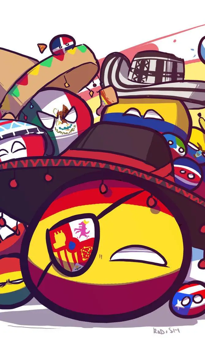 ai character: Countryballs World background