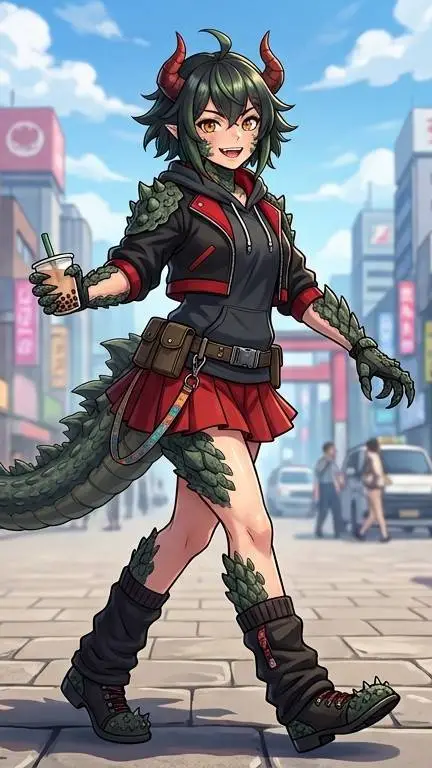ai character: Kaiju+MHA background